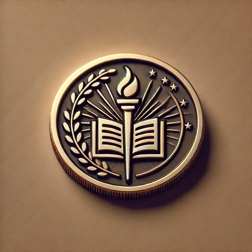 Philosopher Florin icon, featuring a book with a torch lighting it up.
